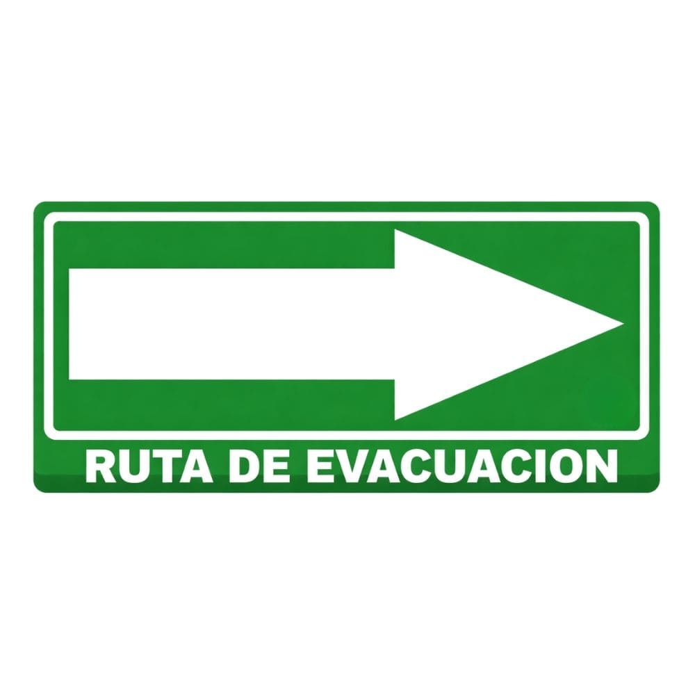 SEÑALAMIENTO RUTA EVACUACIÓN DERECHA 30 X 20