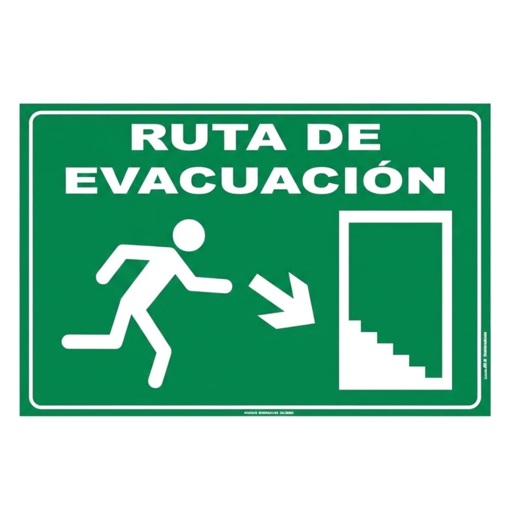 SEÑALAMIENTO RUTA EVAC. ESCALERA ABAJO DERECHA 40 X 20