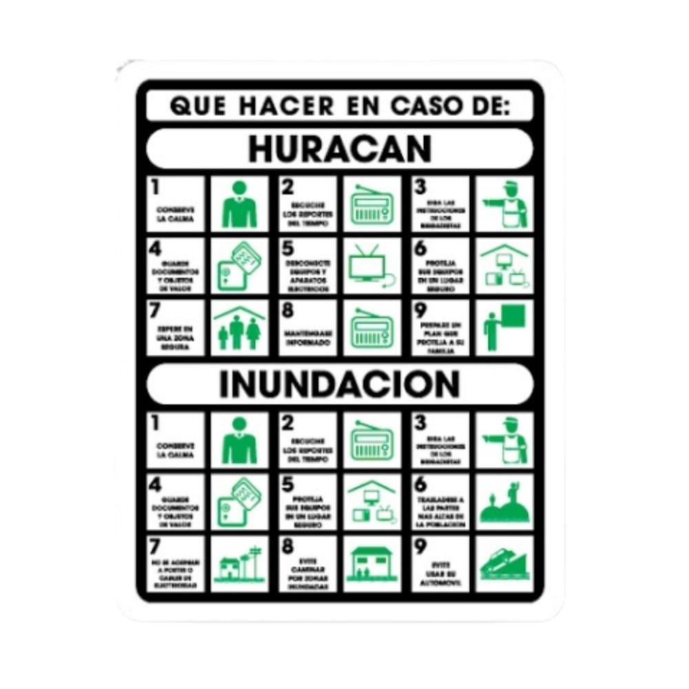SEÑALAMIENTO HURACAN-INUNDACION 30 X 40