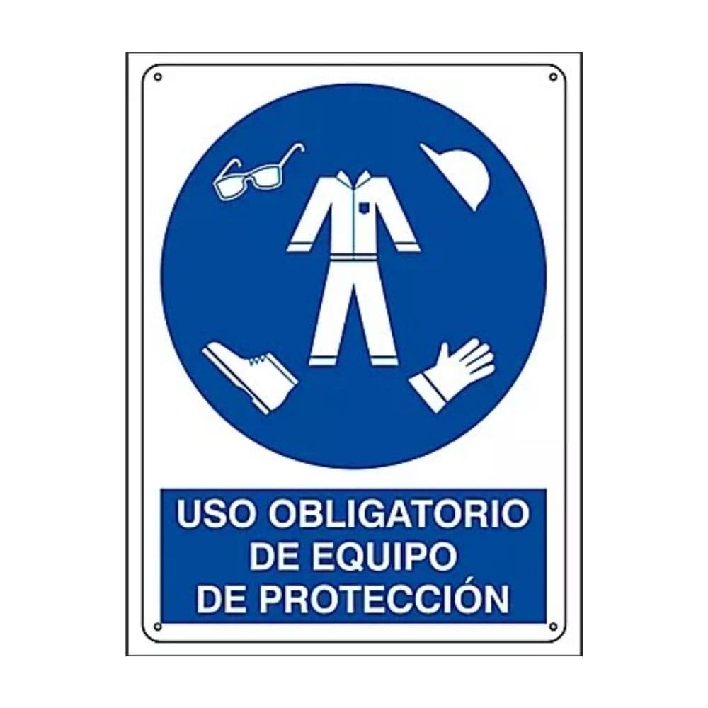 SEÑALAMIENTO USO OBLIGATORIO DE EQUIPO DE PROTECION 28X36