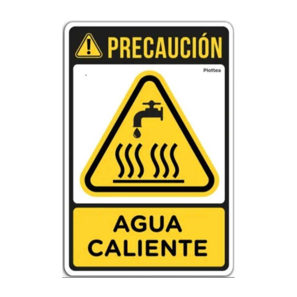 SEÑALAMIENTO PRECAUCION AGUA CALIENTE 28 X 36