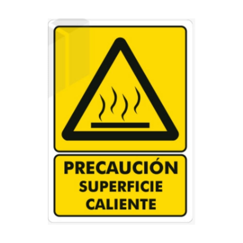 SEÑALAMIENTO PRECAUCION SUPERFICIE CALIENTE 20 X 25