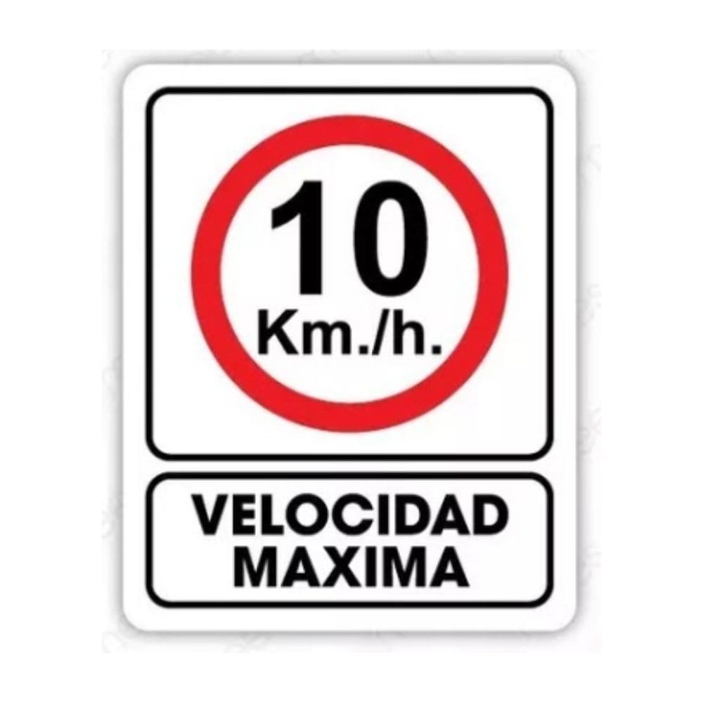 SEÑALAMIENTO 10 KM/H 28 X 36 CM