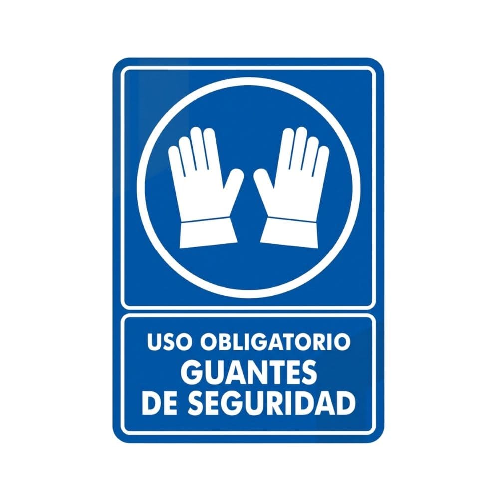 SEÑALAMIENTO USO OBLIGATORIO DE GUANTES 28X36
