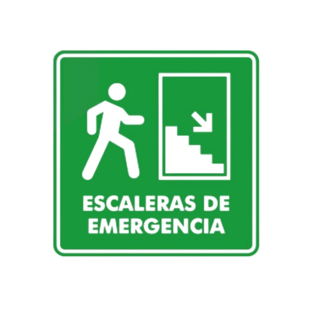 SEÑALAMIENTO ESCALERA DE EMERGENCIA DERECHA ABAJO 30X20
