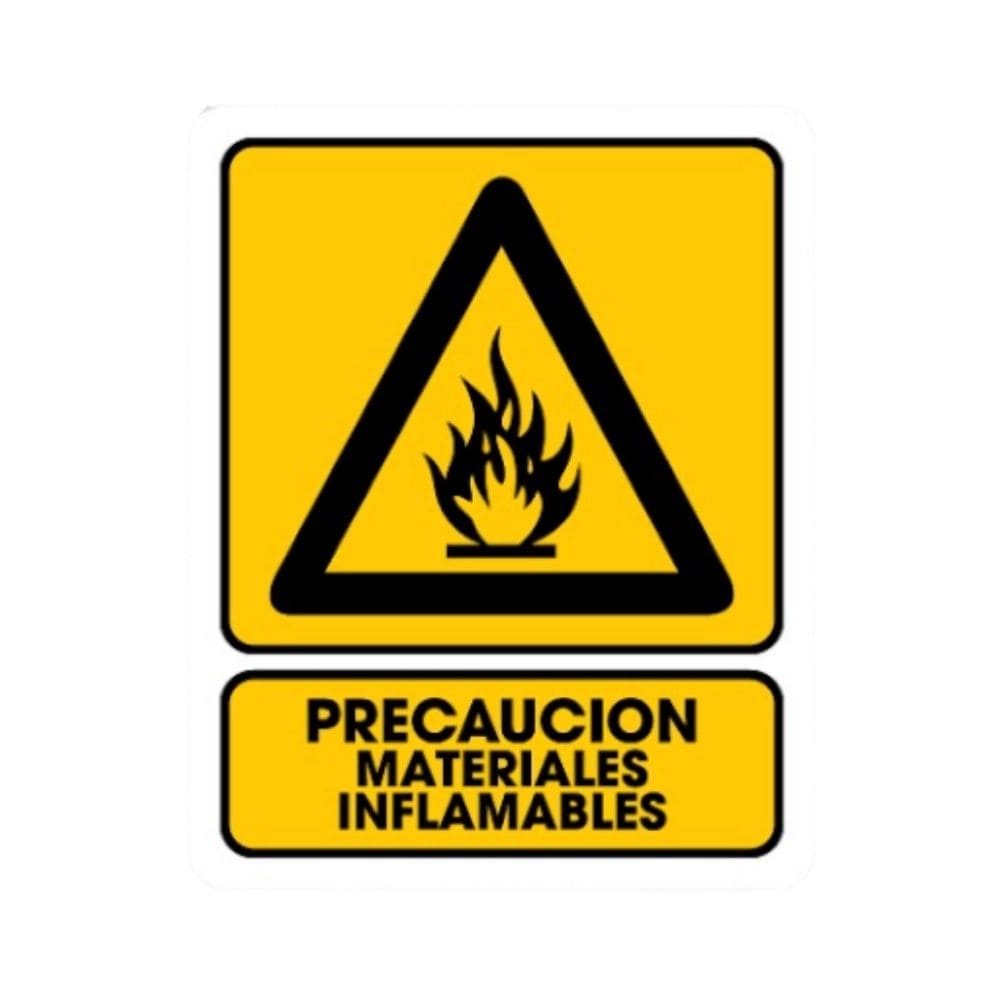 SEÑALAMIENTO PRECAUCION MATERIALES INFLAMABLES 28X36