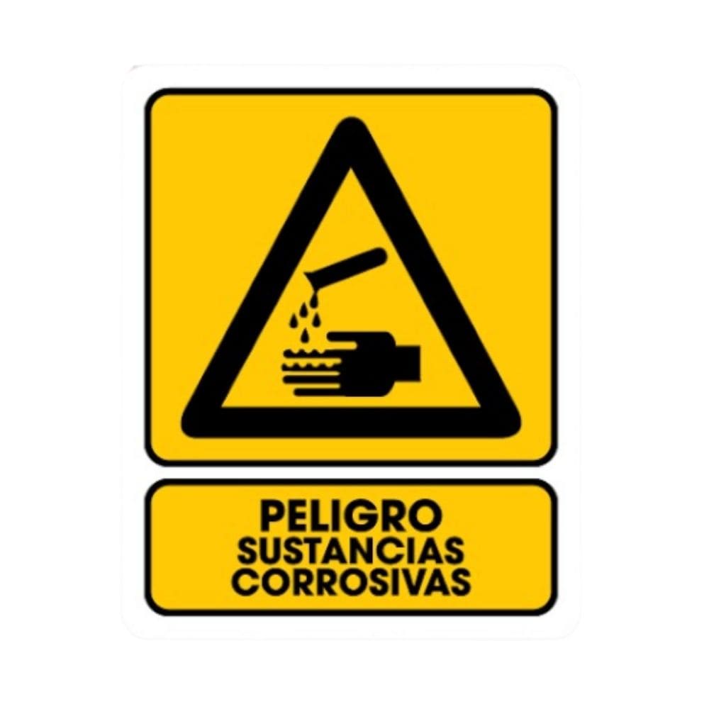 SEÑALAMIENTO PRECAUCION SUSTANCIAS CORROSIVAS 28X36