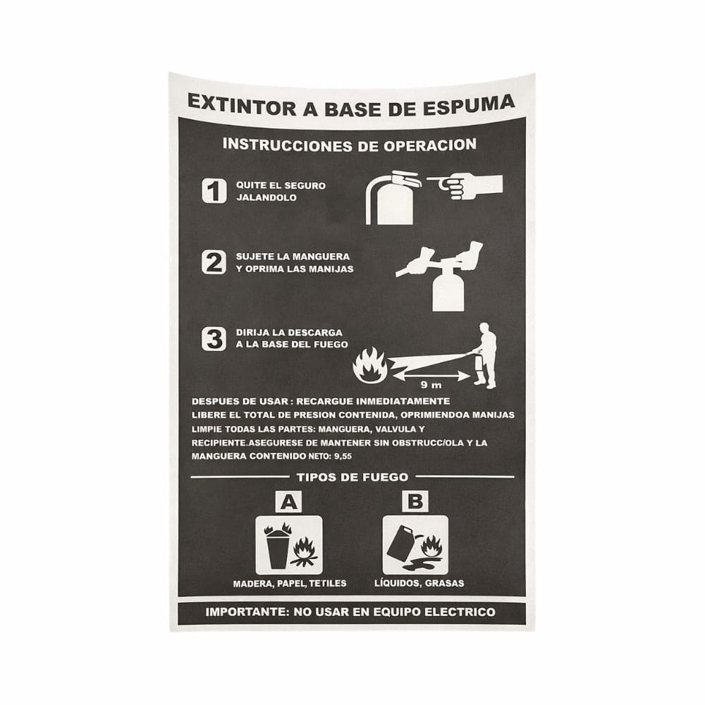 INSTRUCCIONES Y USO EXTINTOR PORTATIL DE ESPUMA