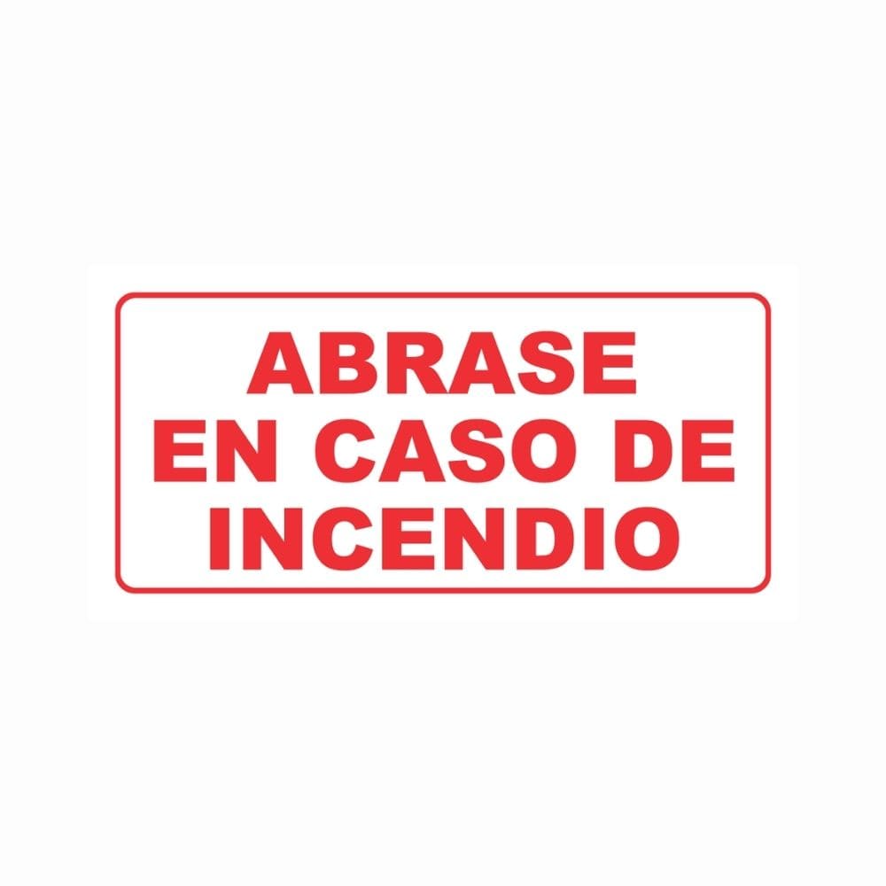 ETIQUETA ABRASE EN CASO DE INCENDIO 17X14