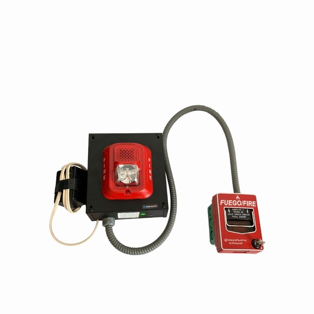 ALARMA EMERGENCIA, CON ESTACION MANUAL SIRENA ESTROBO