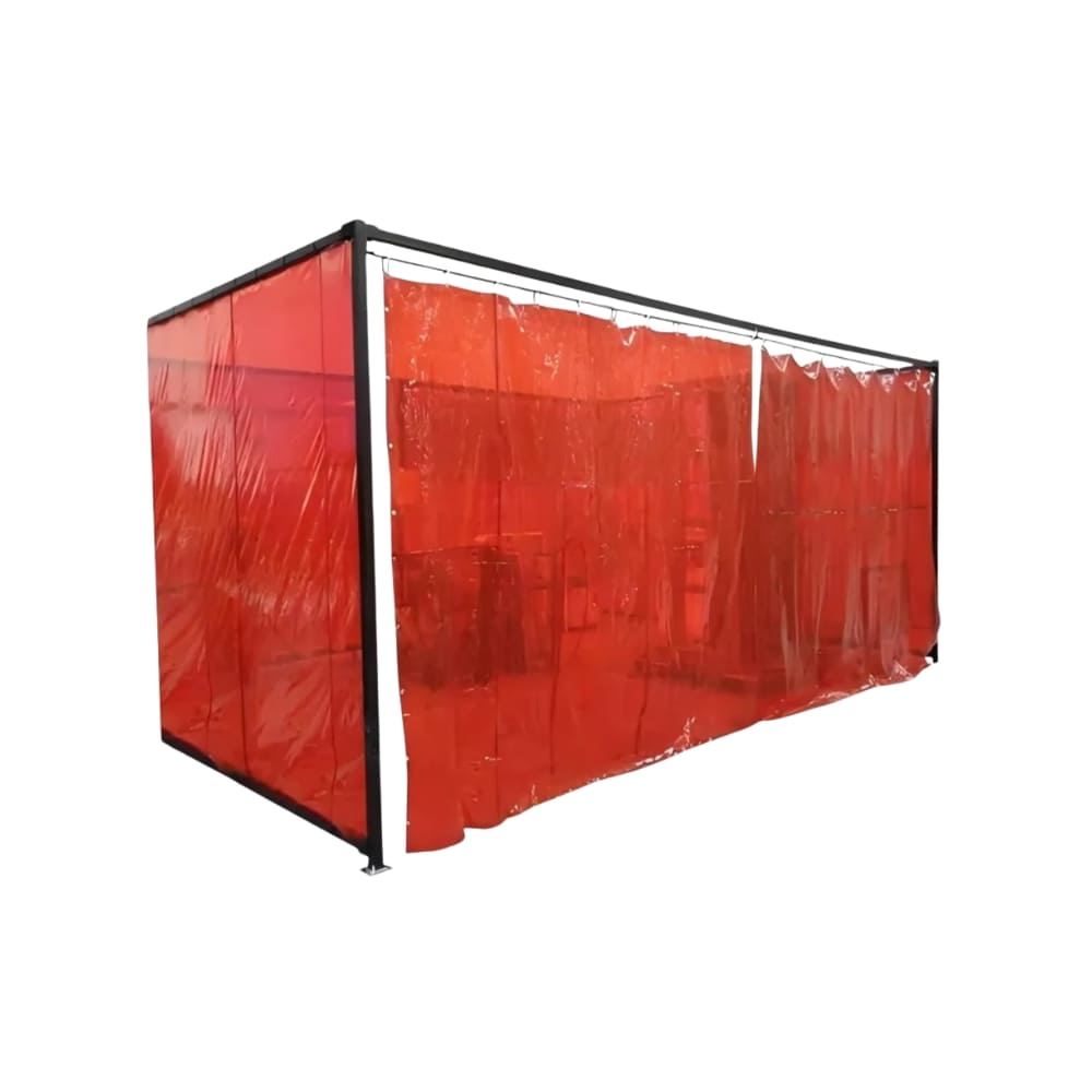 CORTINA DE SOLDADURA 6X6 PIES TRANSP ROJA