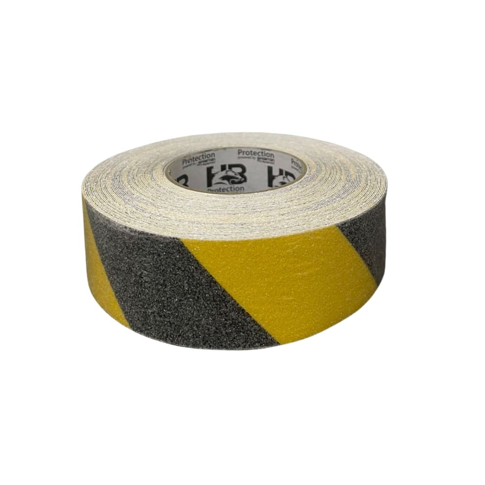 CINTA ANTIDERRAPANTE 2 PULGADAS 20 MTS HB AMARILLO Y NEGRO