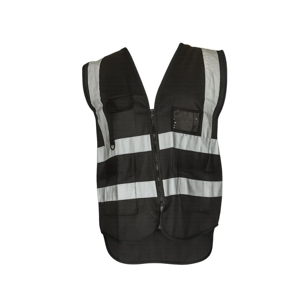CHALECO DE MALLA CON CINTAS REFLEJANTES HB "NEGRO" SP