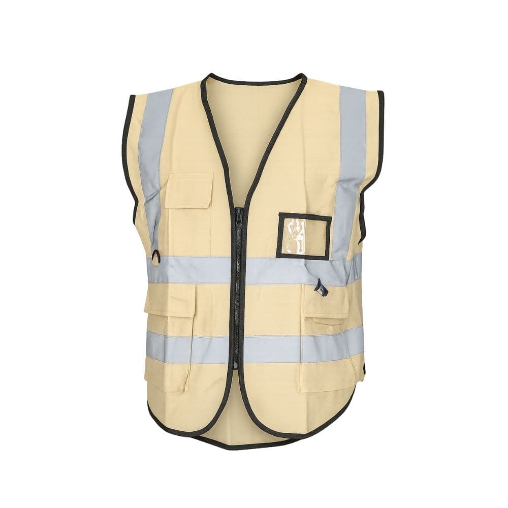 CHALECO RESCATISTA CON CINTA REFREJANTES HB "BEIGE" SP