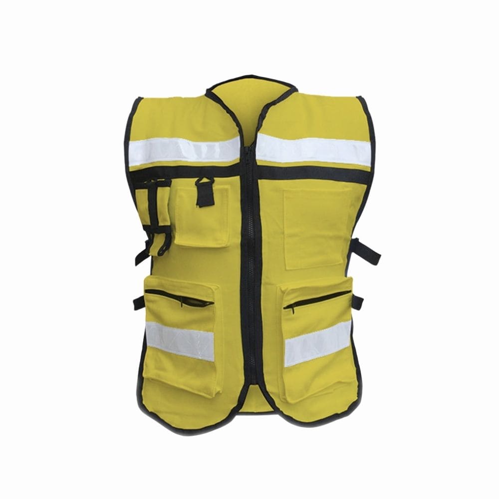 CHALECO RESCATISTA CON CINTAS REFLEJANTES "AMARILLO"