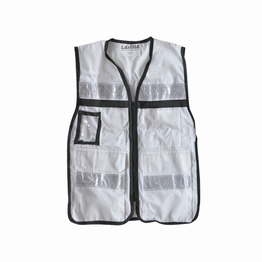 CHALECO RESCATISTA CON CINTAS REFLEJANTES "BLANCO"