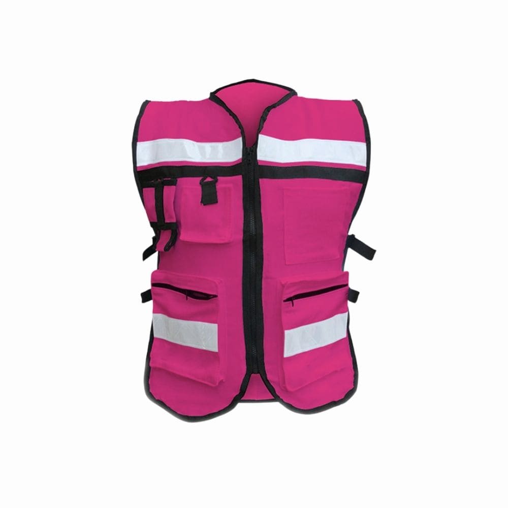 CHALECO RESCATISTA CON CINTAS REFLEJANTES "ROSA"