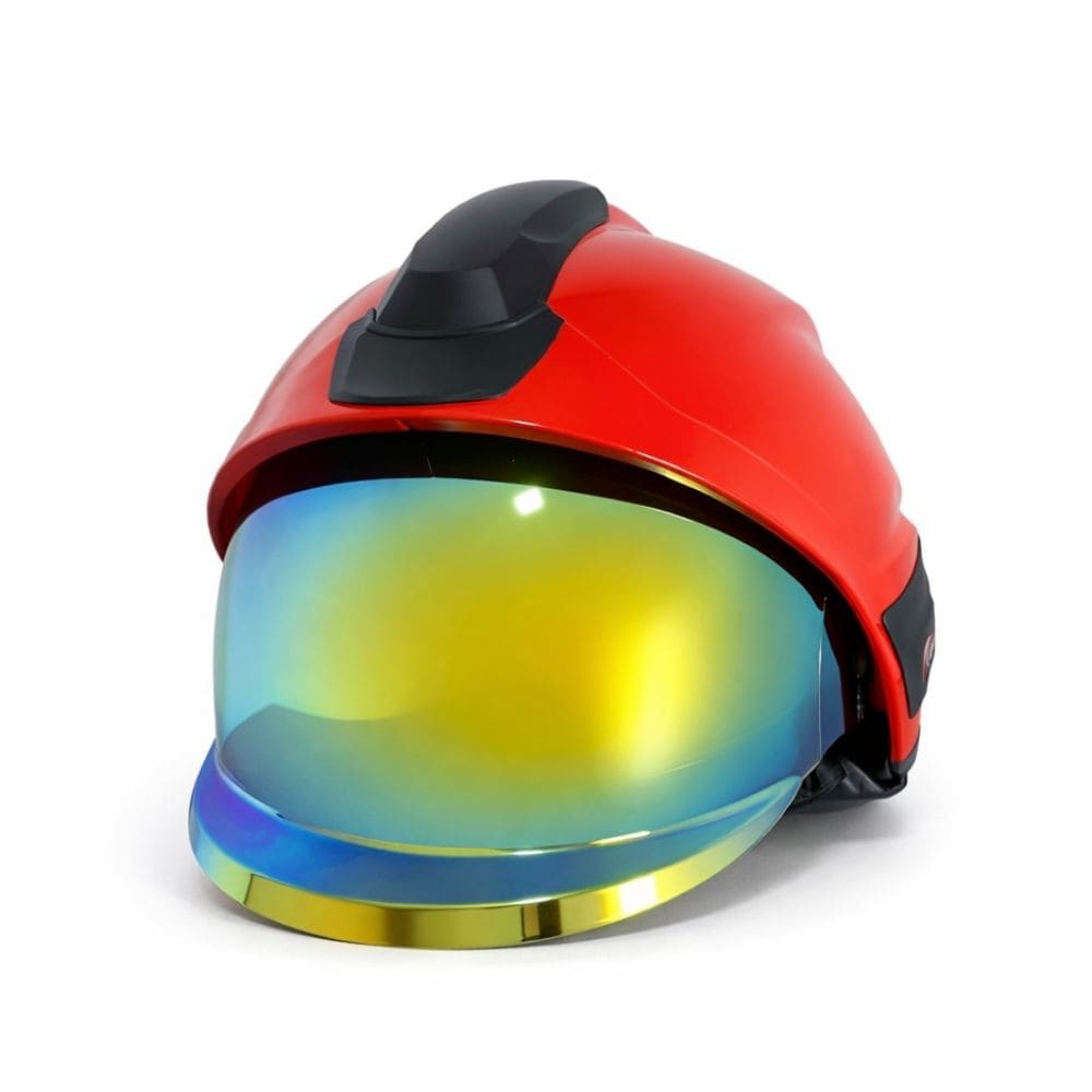 CASCO BOMBERO SPARTAN X COLOR ROJO MICA TRANSPARENTE