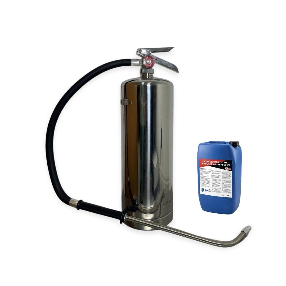 EXTINTOR ESPUMA AFFF 6% ACERO INOXOIDABLE 6 LTS SP