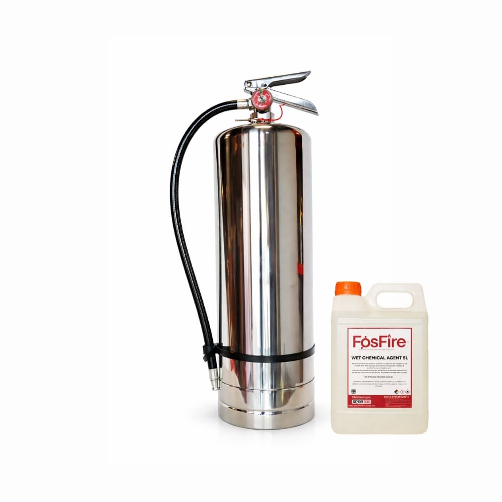 EXTINTOR 9 L TIPO K ACERO INOX LLENO SP