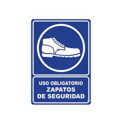 SEÑALAMIENTO USO OBLIGATORIO ZAPATOS DE SEGURIDAD 28 X 36