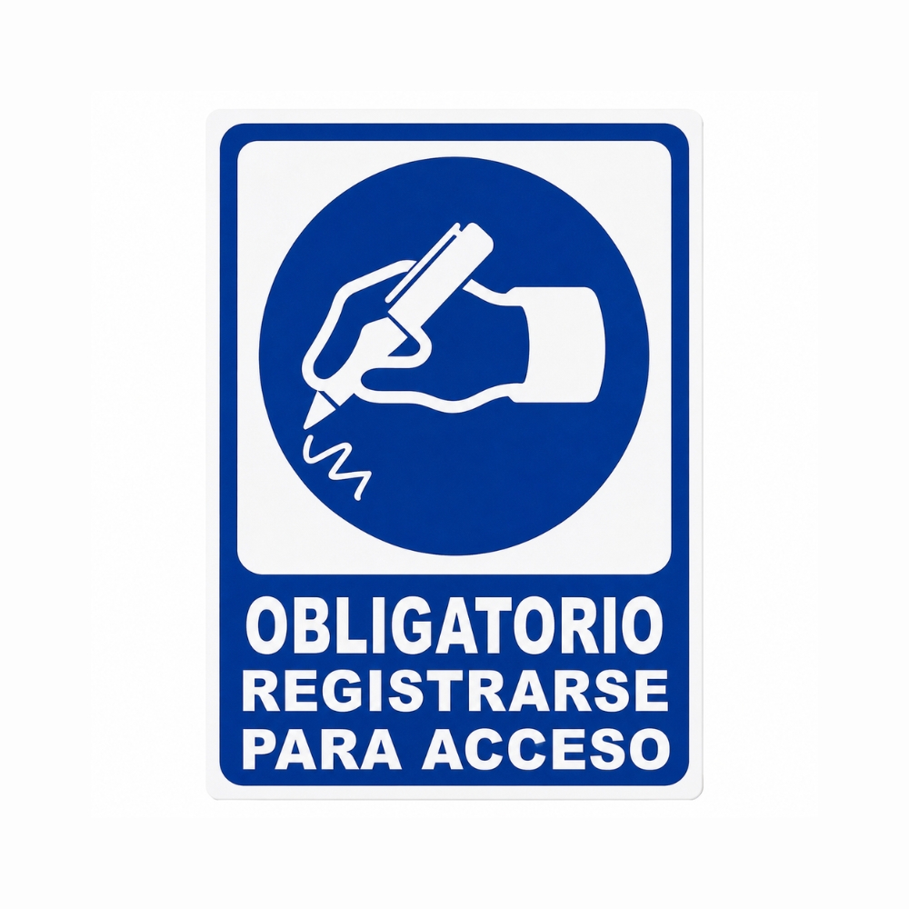 SEÑALAMIENTO REGISTRO OBLIGATORIO PARA ACCESO 20 X 25