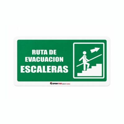 SEÑALAMIENTO RUTA EVACUACION DERECHA ESCALERA ARRIBA 30 X 15