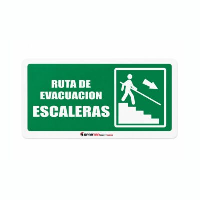 SEÑALAMIENTO RUTA DE EVACUACIÓN DERECHA  ABAJO ESCAL 30 X 15