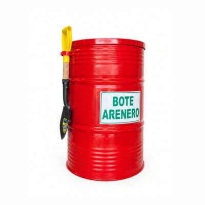 ARENERO ROJO CILINDRICO VERT 200 L S/PATAS  PALA, TAPA S/M