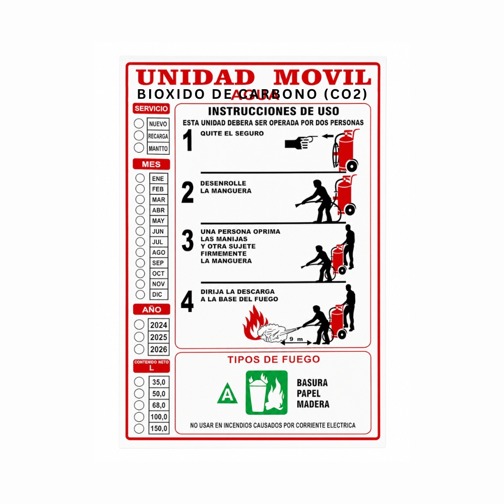 ETIQUETA DE INSTRUCCION P/C UNIDAD MOVIL AGUA 25.5 X 35