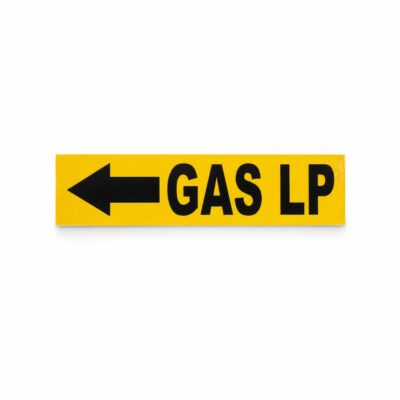 ETIQUETA P/ TUBERIA GAS LP FLECHA IZQUIERDA 15 X 3.5