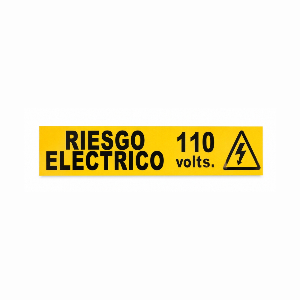 ETIQUETA P/ TUBERIA RIESGO ELECTRICO 110 V 15 X 3.5