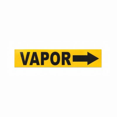 ETIQUETA P/ TUBERIA VAPOR FLECHA DERECHA 15 x 3.5