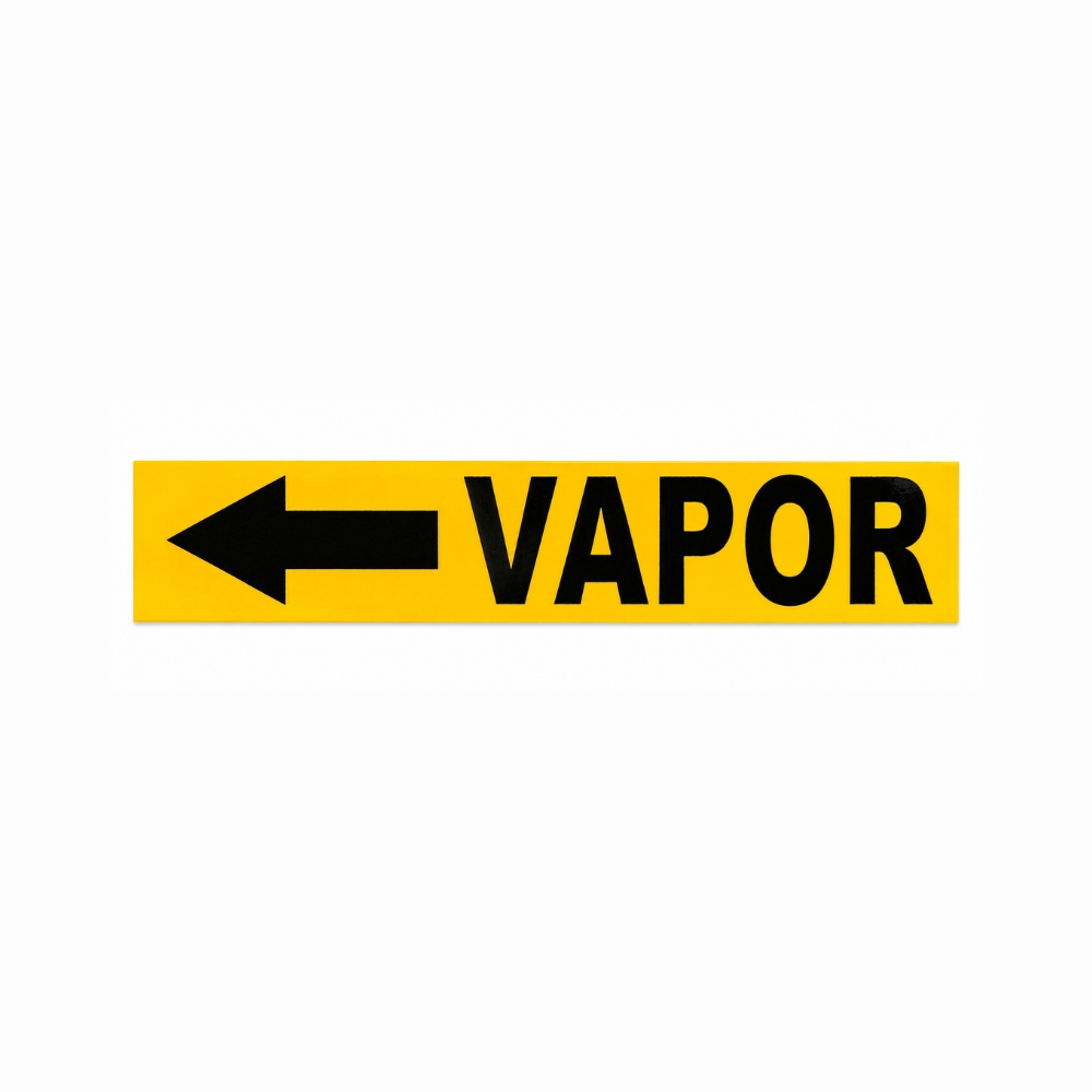 ETIQUETA P/ TUBERIA VAPOR FLECHA IZQUIERDA 15 x 3.5
