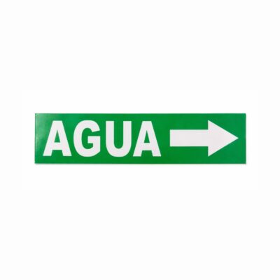 ETIQUETA P/ TUBERIA AGUA FLECHA  DERECHA 15 X 3.5
