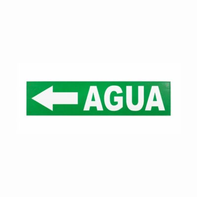 ETIQUETA P/ TUBERIA AGUA FLECHA IZQUIERDA 15 X 3.5