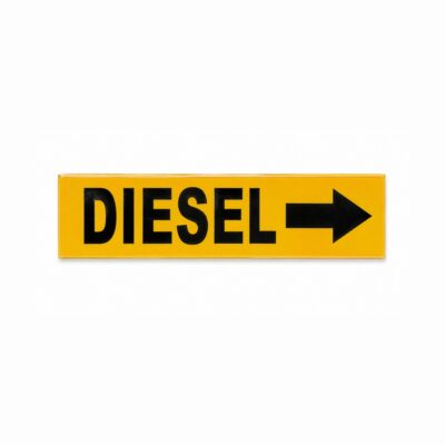 ETIQUETA P/ TUBERIA DIESEL FLECHA DERECHA 15 X 3.5