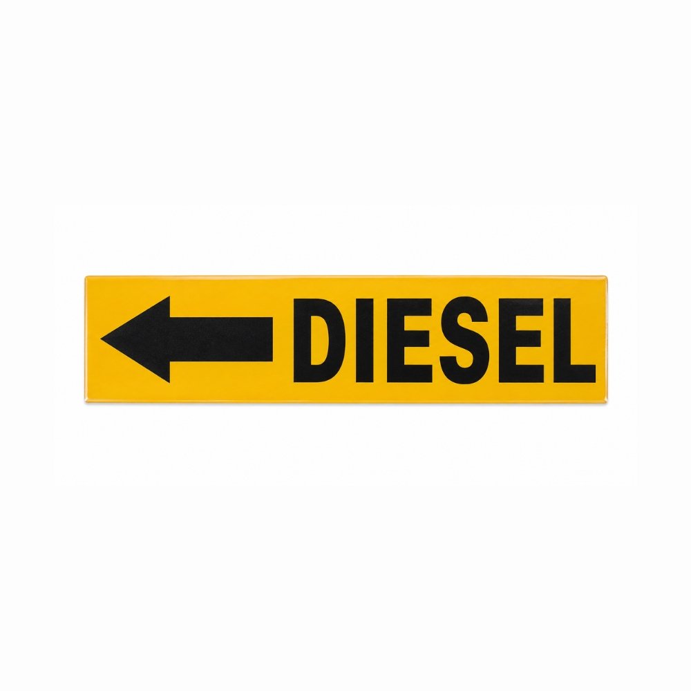 ETIQUETA P/ TUBERIA DIESEL FLECHA IZQUIERDA 15 X 3.5